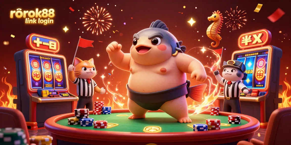 Experience excitement at the underwater casino with rokok88 link login, vibrant scenes featuring a lively fugu and festive atmosphere.