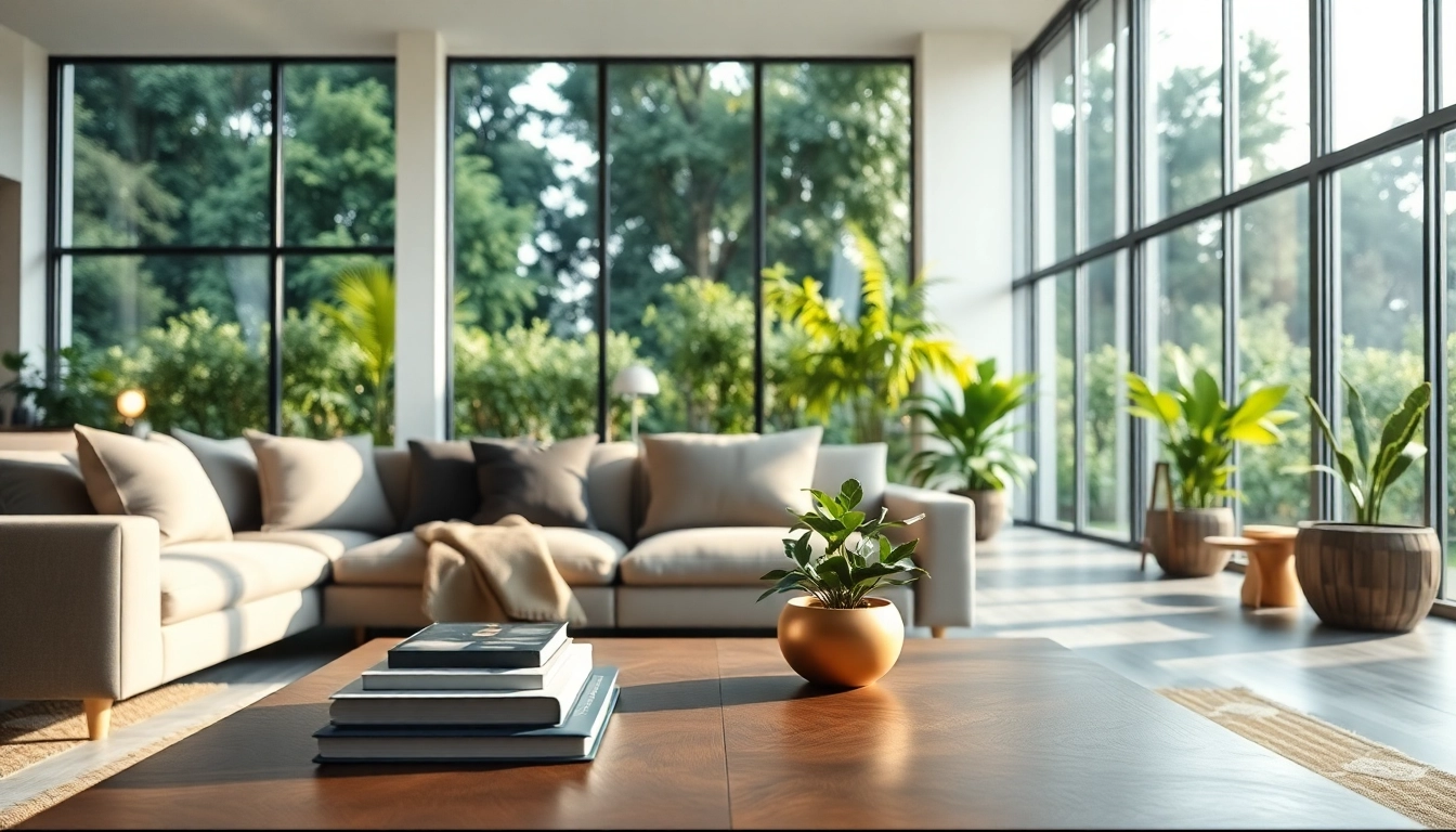 Enhance your seamless living space with a modern living room full of natural light and elegant decor.