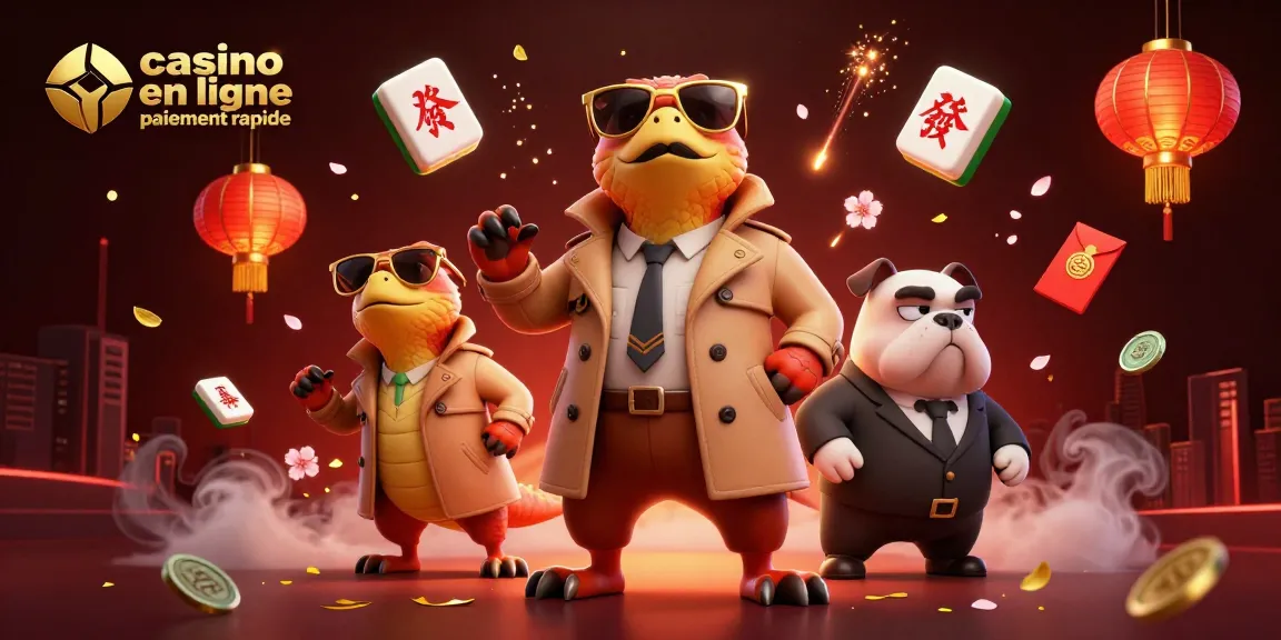 Casino en ligne paiement rapide : Illustration animée de raptors en trench coat tentant d'entrer dans un casino VIP.