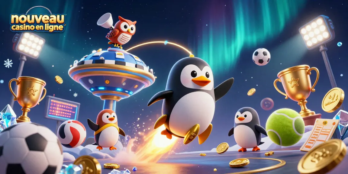 Découvrez le nouveau casino en ligne avec un pingouin doré et des éléments de paris sportifs dynamiques.