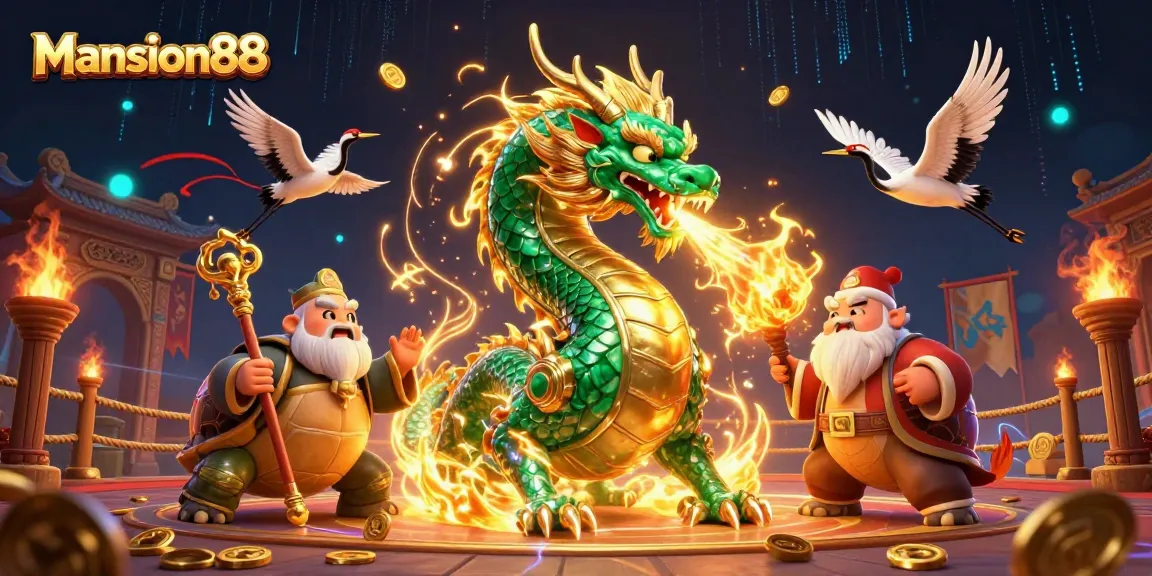 Immerse yourself in the thrill of Mansion88 with this vibrant 3D casino illustration