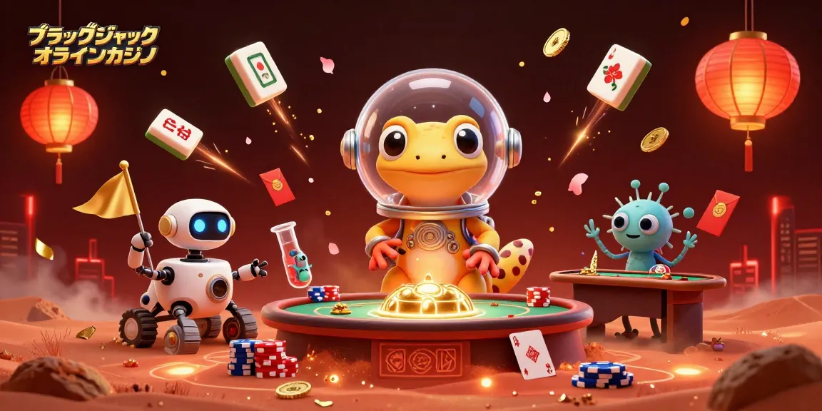 ブラックジャックオンラインカジノでポーカーの魅力を発見する場面を描いたイラスト。