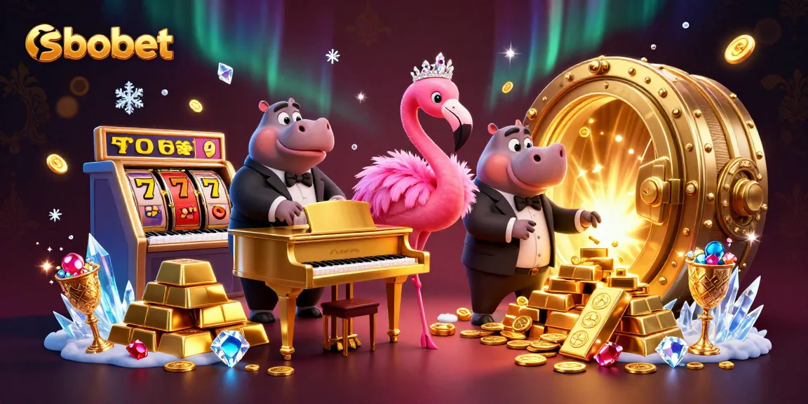 Experience sbobet's vibrant casino scene with a flamingo singer and hippo bassist among jewel treasures.