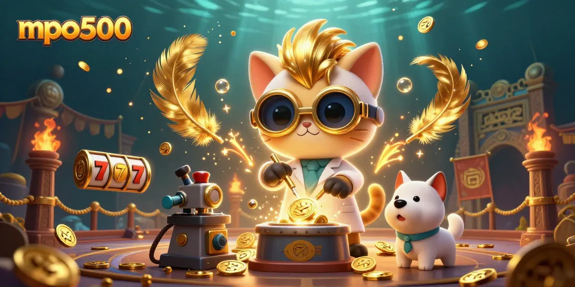 MPO500 elevates gameplay with a thrilling 3D scene featuring lucky slots, golden coins, and vibrant characters.