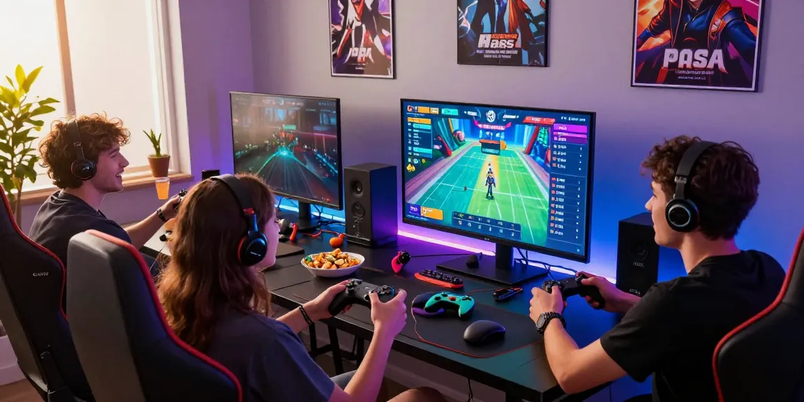 Friends engaged in smash or pass ai game, showcasing excitement and vibrant digital interface.