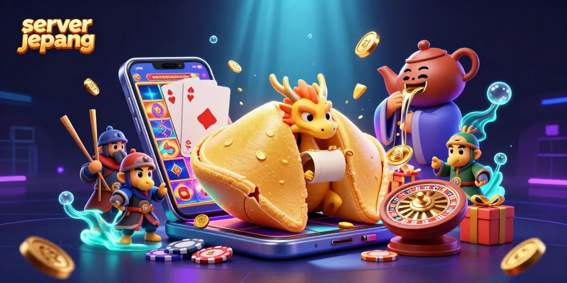 Experience the excitement of server jepang in this dynamic casino scene with vibrant characters and colorful gaming elements.