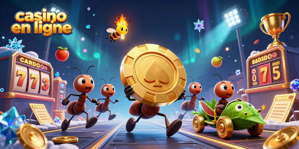 Jouez au casino en ligne avec la détermination d'une équipe d'insectes exécutant un coup audacieux.