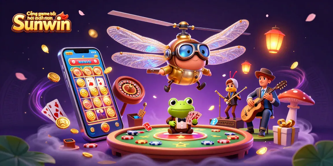 Experience thrilling casino action with Cổng game bài đổi thưởng Sunwin in a vibrant 3D scene filled with excitement.