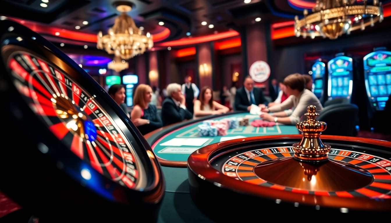 Découvrez l'excitation du meilleure casino en ligne avec des jetons de poker vibrants et une roulette.