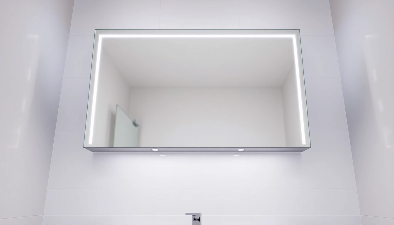 Ein eleganter sonni Spiegelschrank mit LEDs und Touchsteuerung im Badezimmer.