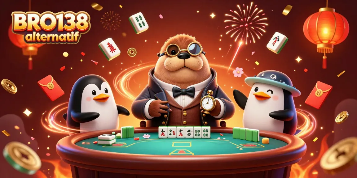 Engage with BRO138 alternatif for thrilling slot action featuring a 3D walrus, penguin dealer, and pufferfish player.