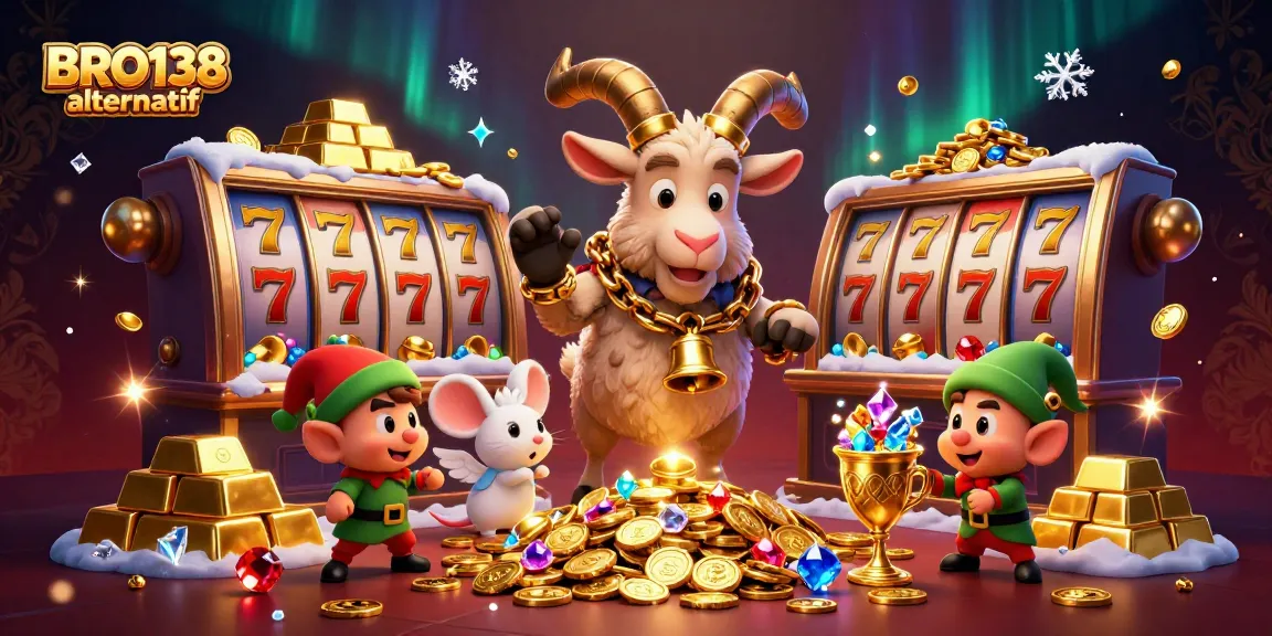 Experience the excitement of BRO138 alternatif with a lively casino scene packed with slot machines and treasures.
