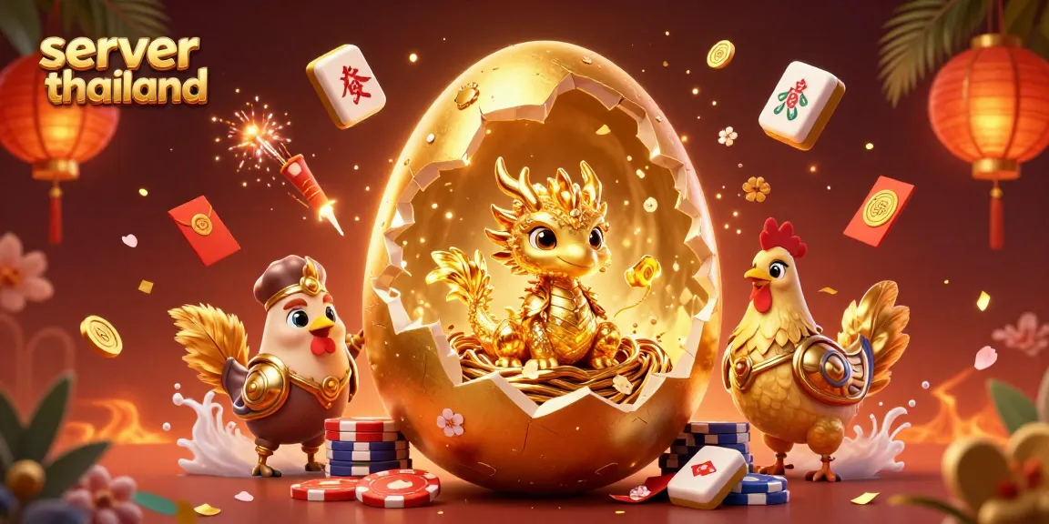 Engage with thrilling action at server thailand's casino, featuring a golden dragon and vibrant elements.