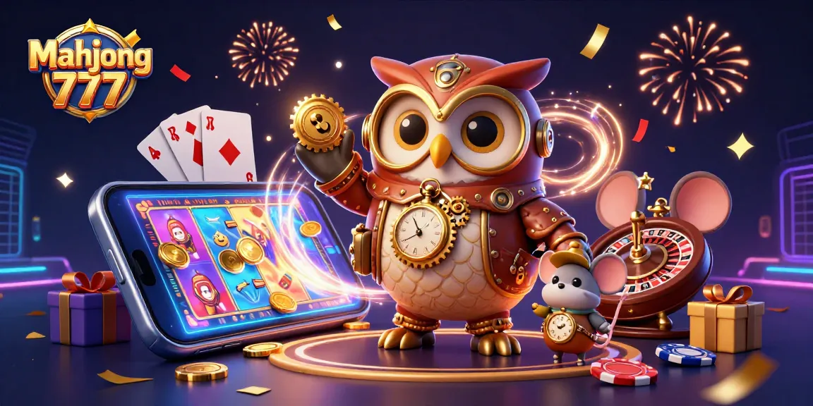 Engage in mesmerizing mahjong 777 gameplay with animated characters amid casino excitement.