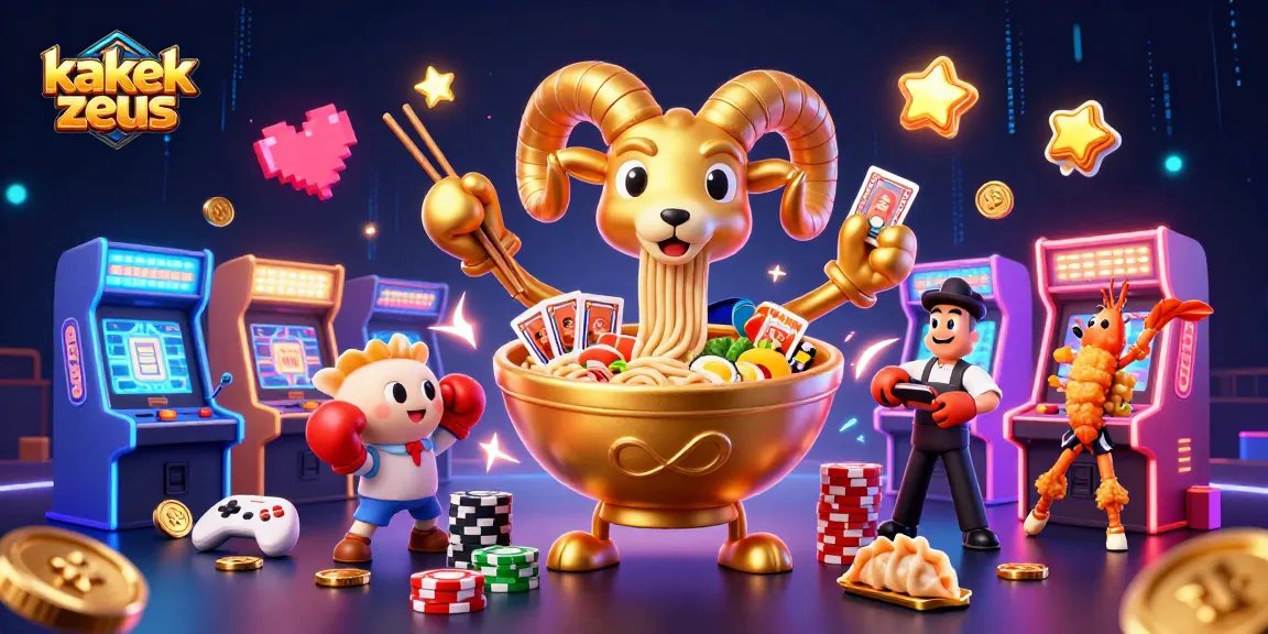 Experience kakek zeus with vibrant casino-themed characters and arcade elements in a dynamic 3D scene.