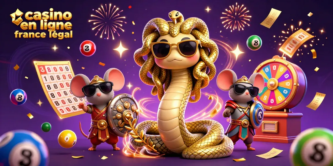 Plongez dans l'univers de casino en ligne france légal avec une illustration festive des jeux de loterie.