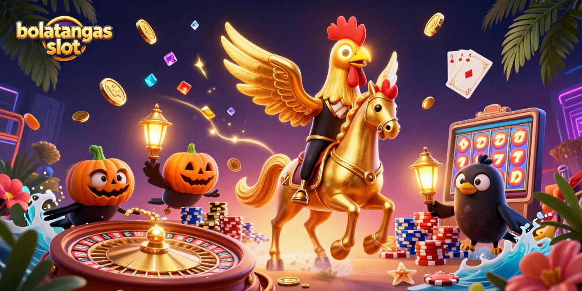 Experience the thrill of bolatangkas slot in a vibrant 3D casino scene full of gold coins and exciting game elements.