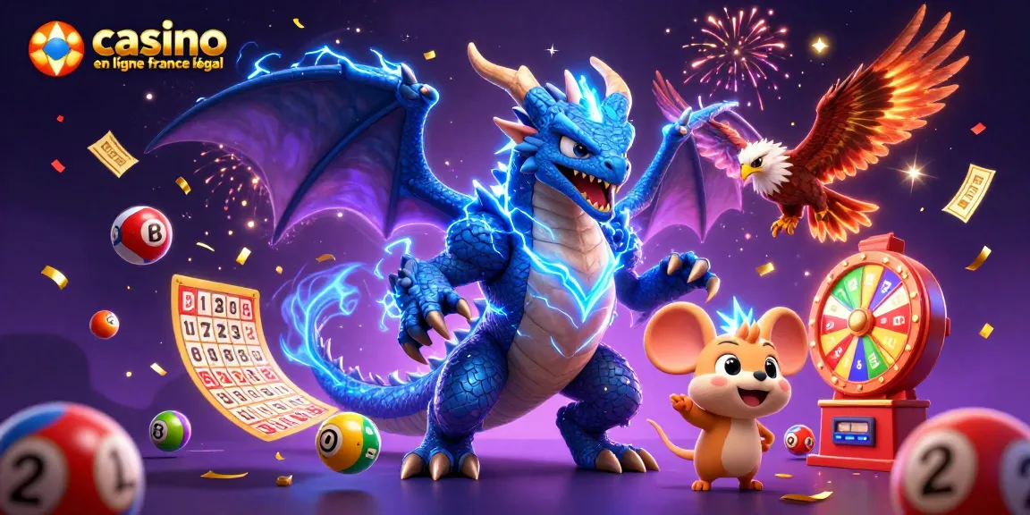 Vivez l'expérience des casinos en ligne en France légal avec un dragon, un faucon et des éléments de jeu dynamiques.