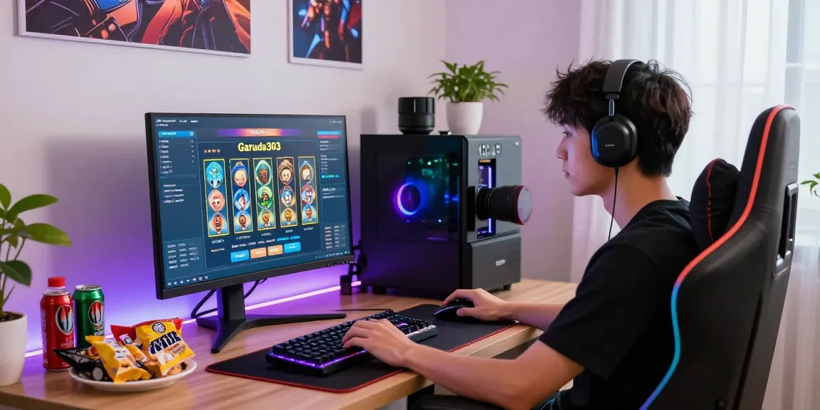 Exciting garuda303 slot gameplay setup with vibrant lighting and engaging monitor