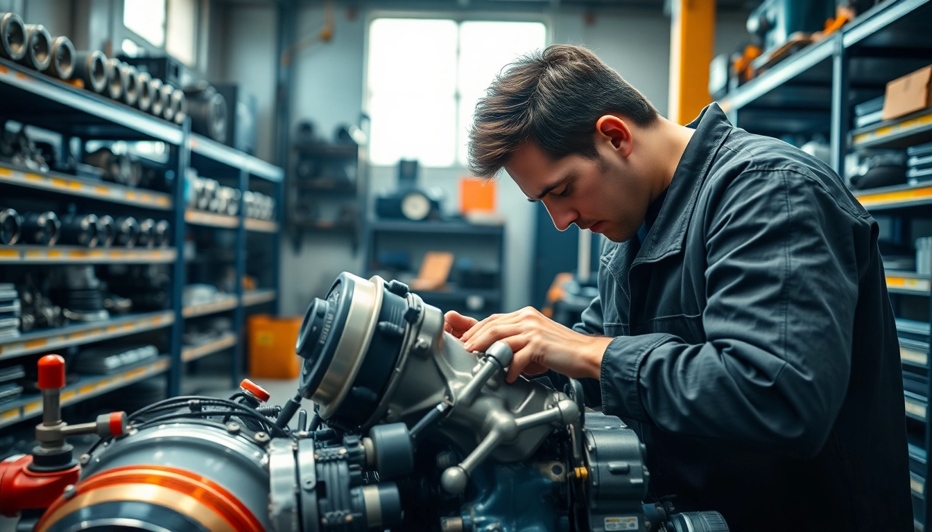 Approved Engines specialist repairing a high-performance vehicle in a well-equipped workshop.