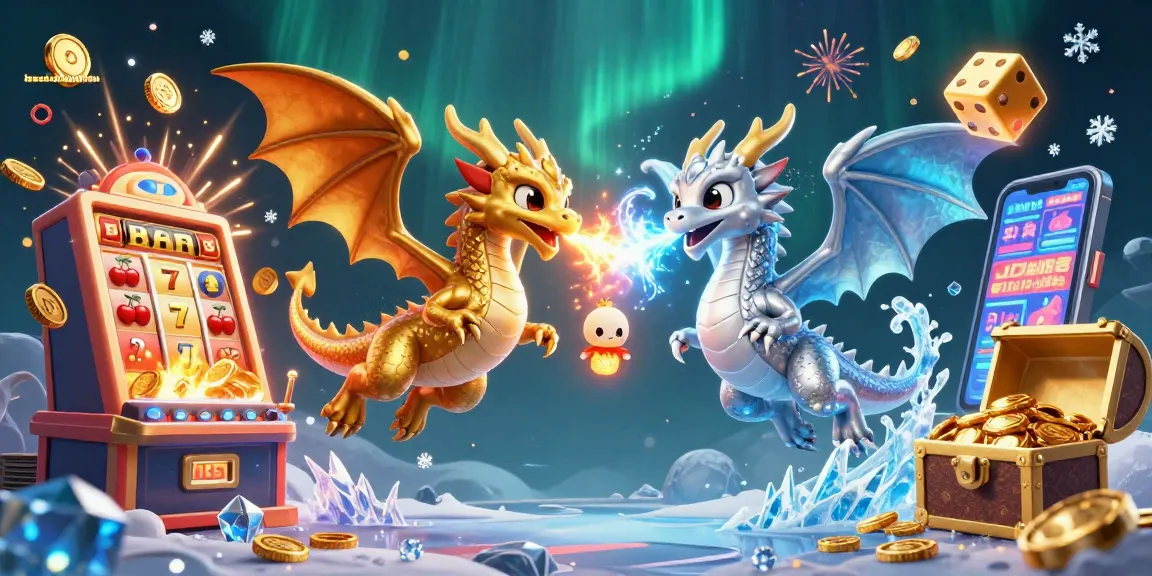 Win big with isuzukebumen's vibrant 3D casino scene filled with dragons, treasure, and jackpot action!