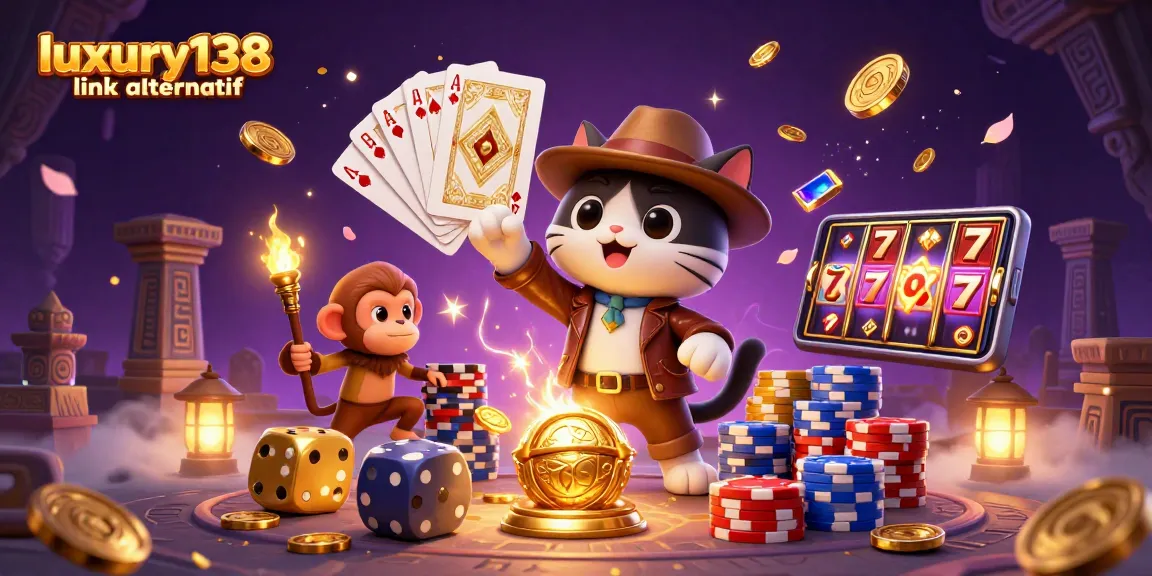 Win big with luxury138 link alternatif as the cat explorer discovers treasure in a casino