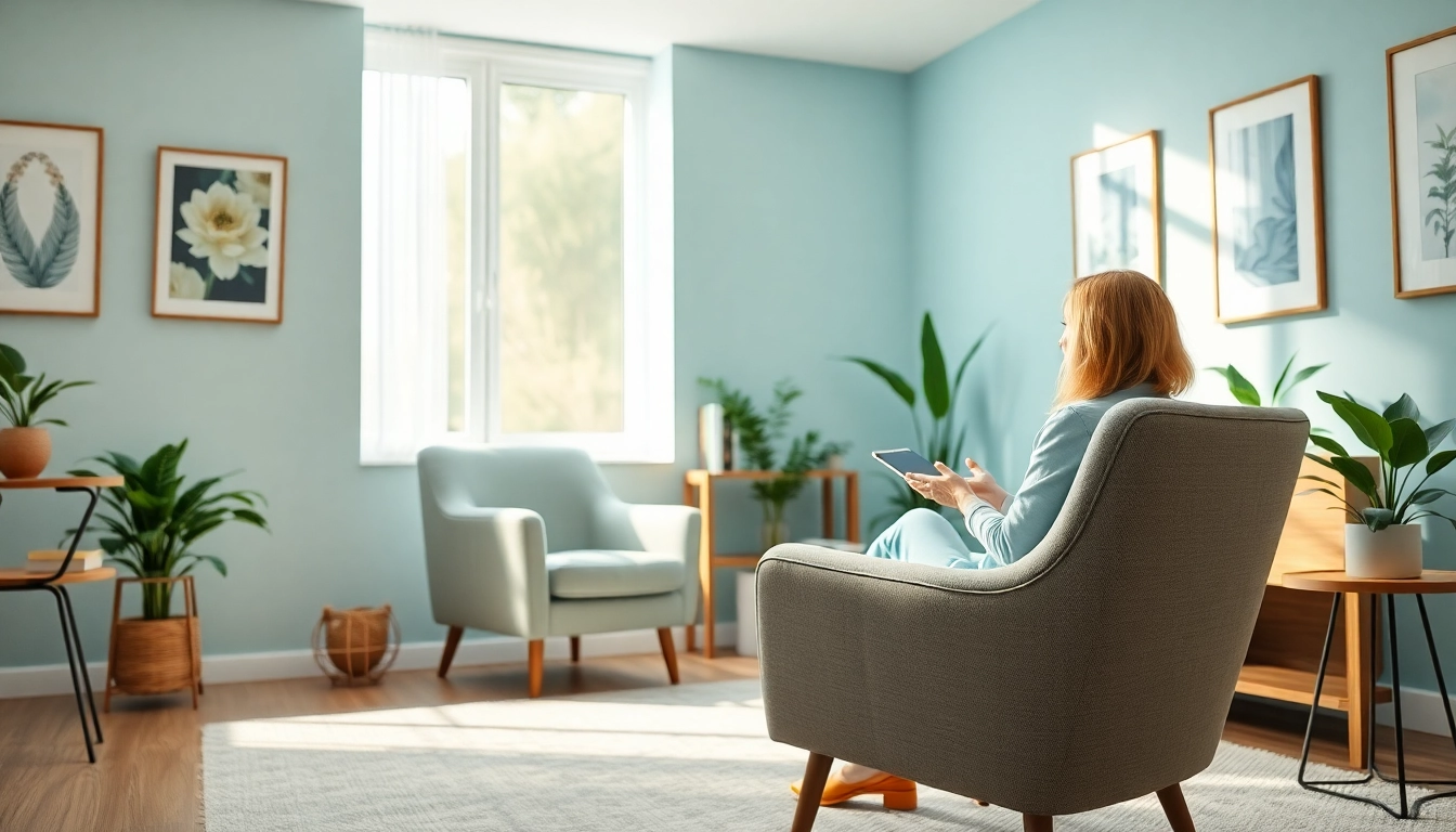 Counselling Services session in a peaceful office with therapist engaged in conversation.