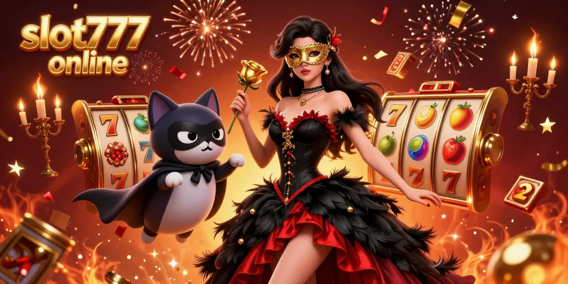 Spin and win with the vibrant slot777 online scene featuring sleek slot reels and festive elements.