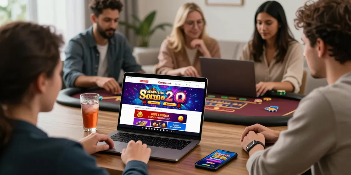 Engaging online casino scene with players enjoying games at home, promoting https://rcnhca.org.uk's top non-UK casino choices.