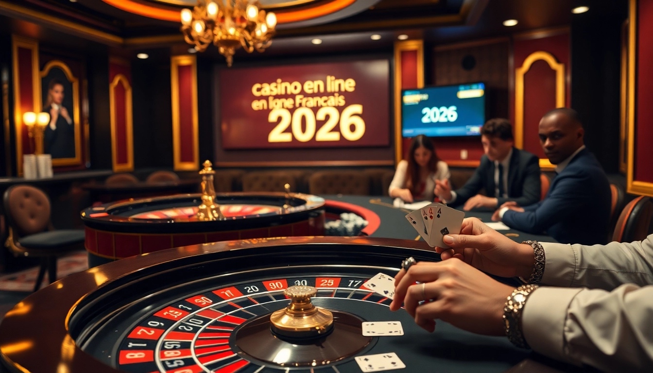 Action captivante de jeu de poker mettant en avant casino en ligne Français 2026 avec des jetons et des cartes.