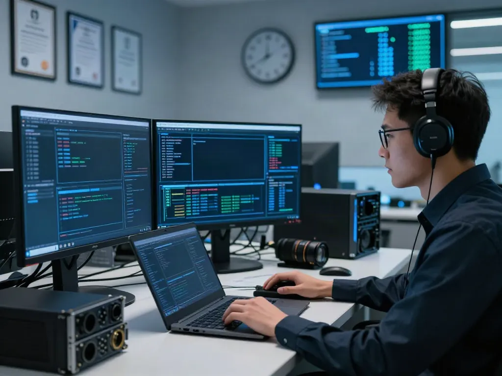 Cybersecurity analysis of hidden wiki 2026 in a modern office.