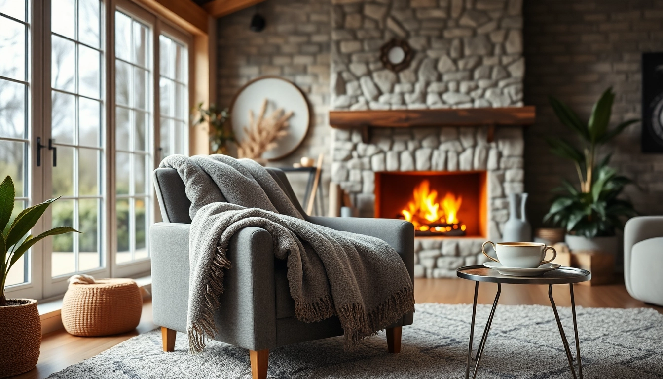Geniet van een comfortabele fleece deken in een sfeervolle woonkamer met een warm interieur.