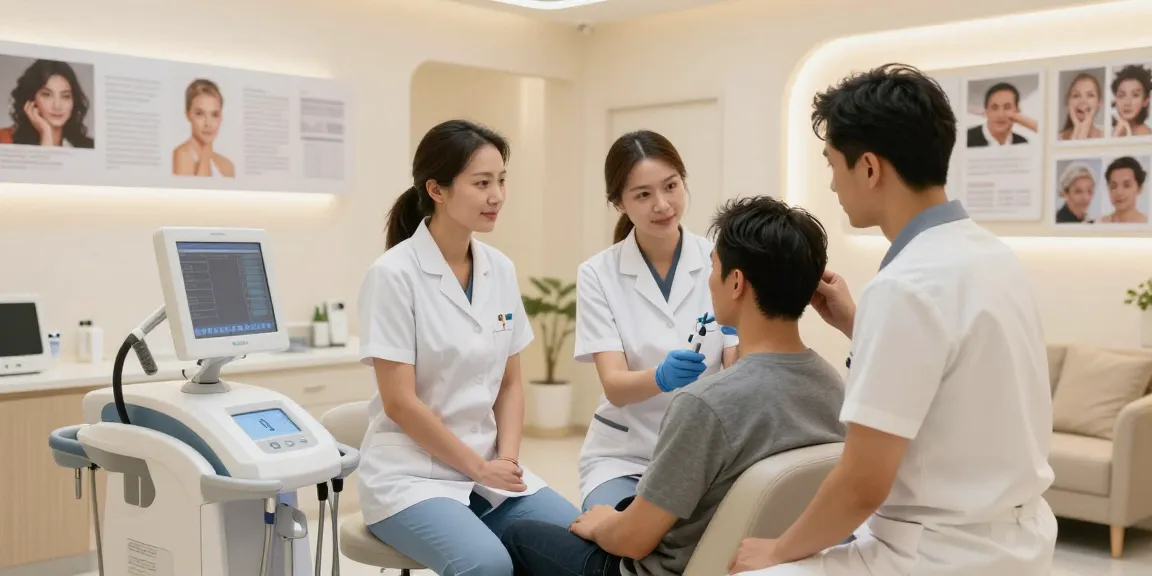 Hair transplant turkey services with compassionate healthcare consultation in a modern clinic setting.