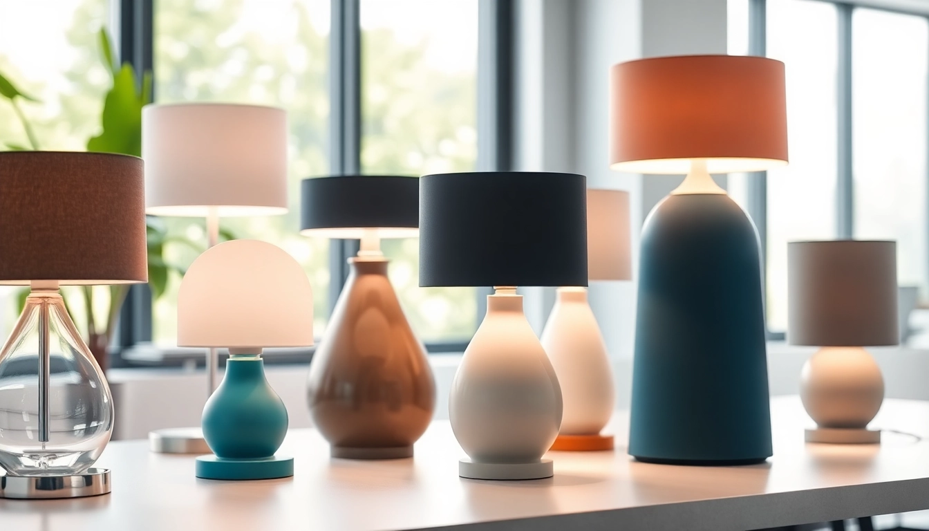 Showcasing ELC Lamps Online collection in a modern workspace setup, highlighting design quality.