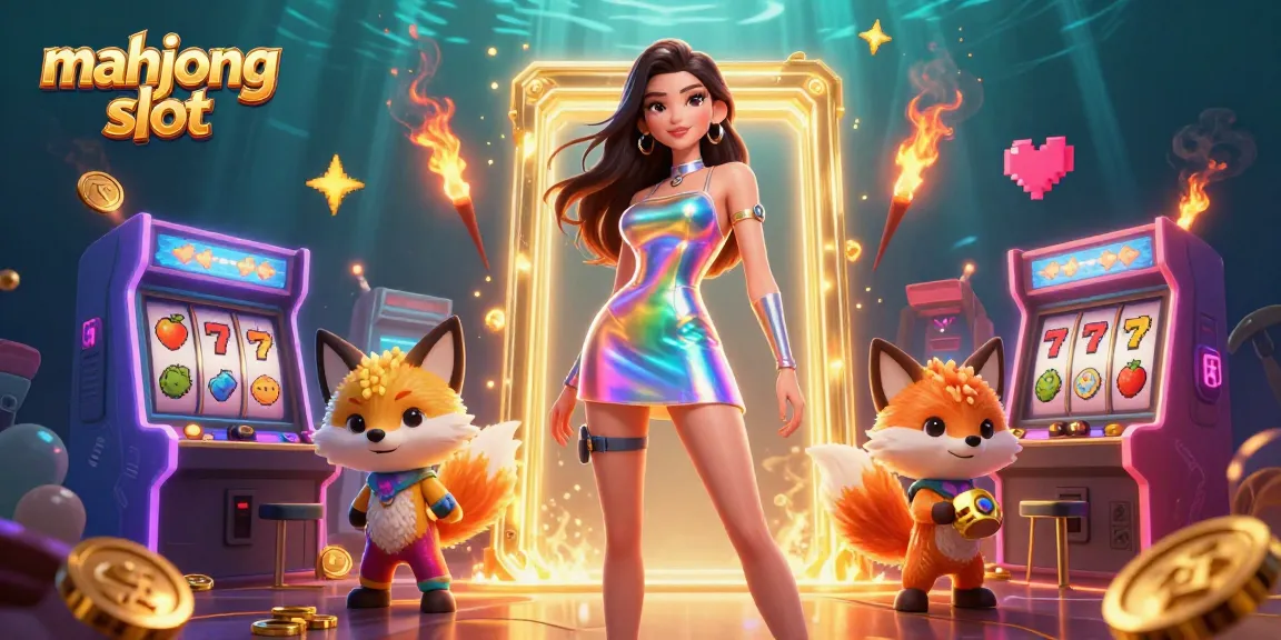 Experience mahjong slot action with vibrant 3D characters and arcade game elements in a dazzling casino backdrop.