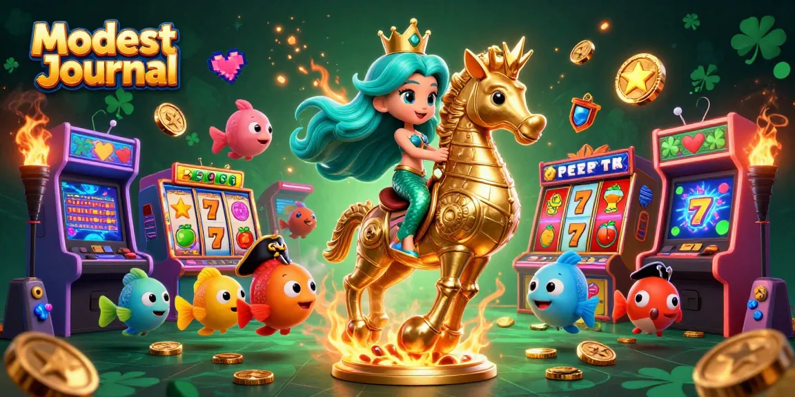 Engage with the vibrant casino adventure featuring Modest Journal's mermaid princess amidst slots and treasures.
