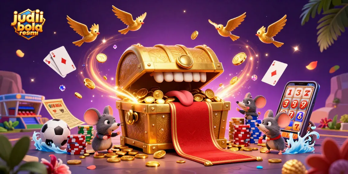 Engage with judi bola resmi betting through an exciting 3D illustration of sports betting elements.