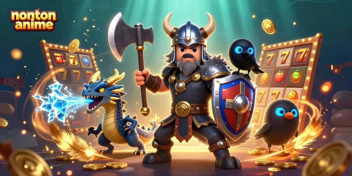 Experience nonton anime with thrilling casino elements featuring a Viking warrior and magical creatures.