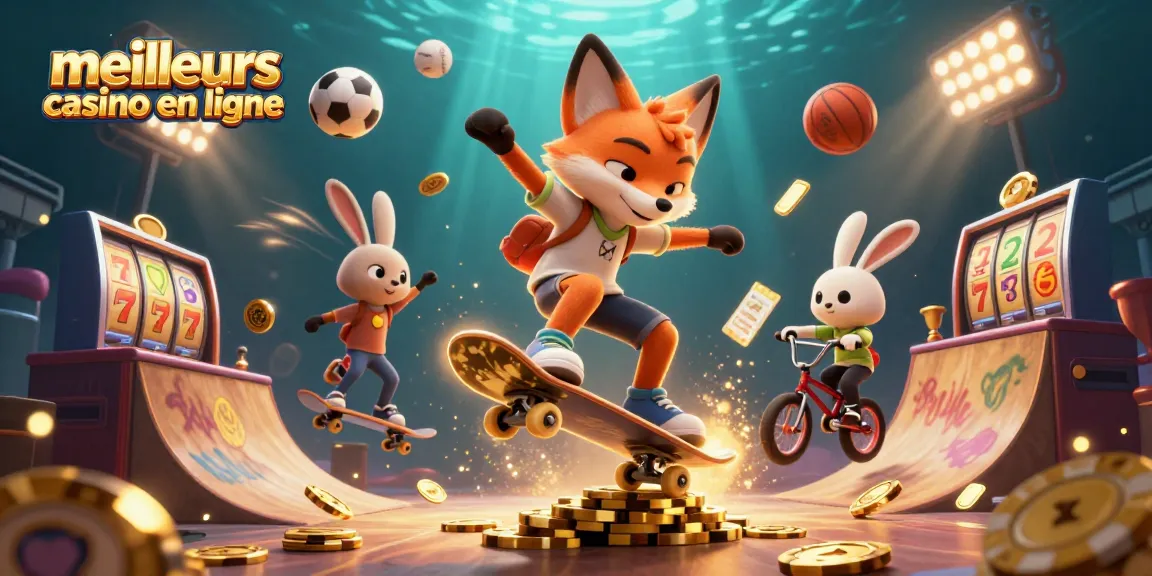 Découvrez les meilleurs casinos en ligne avec un renard et un lapin amusants jouant ensemble.