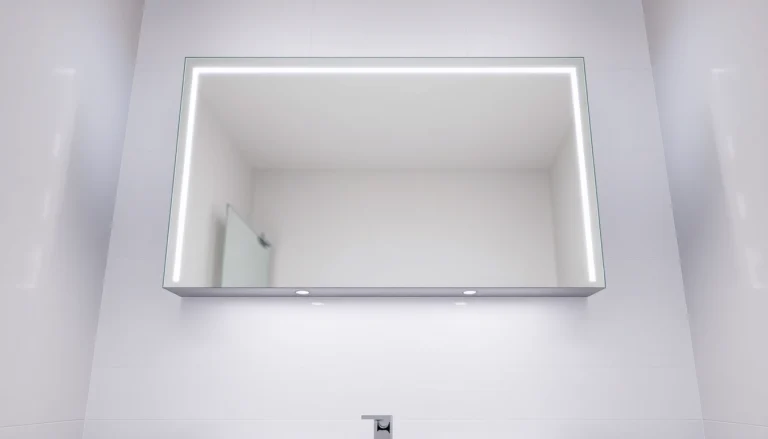 Ein eleganter sonni Spiegelschrank mit LEDs und Touchsteuerung im Badezimmer.