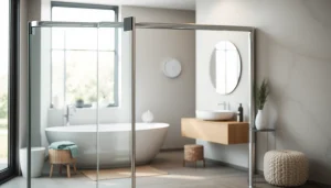 Installer une paroi de douche sirhona moderne dans une salle de bains lumineuse et élégante.