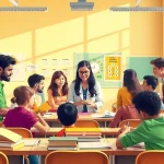 Students actively participating in a dynamic Education environment with supportive learning materials.