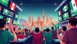 Engaging scene illustrating the best sportsbooks Mexico with enthusiastic fans and vibrant atmosphere.