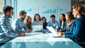 Team analyzing competitor pricing strategies in a modern office.