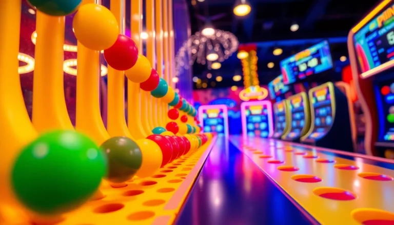 Permainan plinko demo yang menarik dengan bola-bola jatuh melalui pin dan menghasilkan skor.