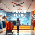FLY88 aviation-inspired clothing store featuring unique apparel and vibrant atmosphere.