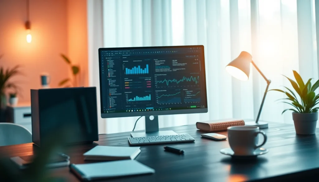 Web scrapping tools and data visualizations in a modern workspace.