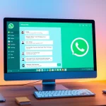 在快连官网上体验 WhatsApp Web 的无缝通信，展示消息发送、语音备忘和位置共享。