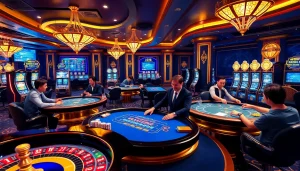 Experience high-stakes action at BJ38 with vibrant casino tables and engaging players.