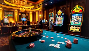 Winning big at rikvip368.com with an engaging casino scene and luxurious gaming setup.